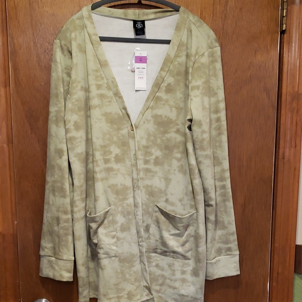 Agnes & Dora Olive Green Tie-Dye Cardigan